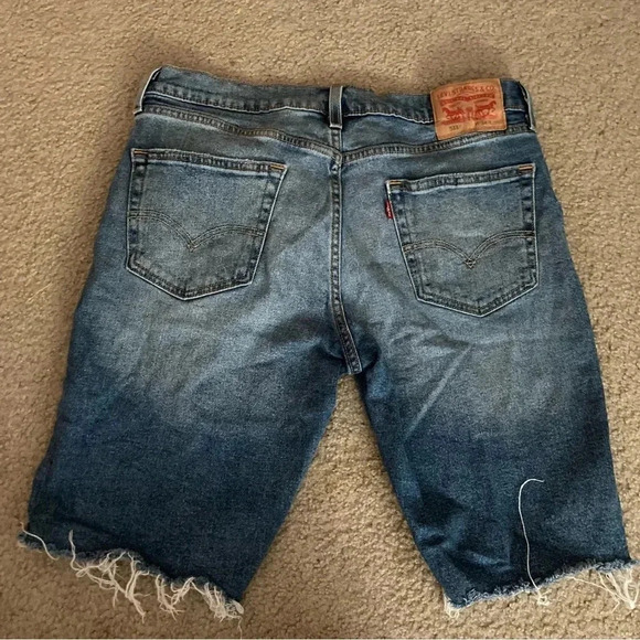 Levi’s Dad Jorts Cutoff 511 Shorts Size 34 Blue Denim - Picture 2 of 6